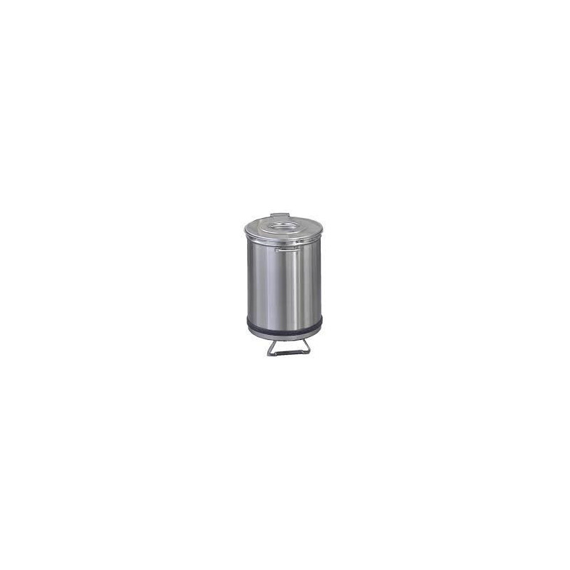 POUBELLE A DECHETS 100L.  EN INOX -PEDALE D'OUVERTURE