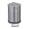 POUBELLE A DECHETS 100L.  EN INOX -PEDALE D'OUVERTURE