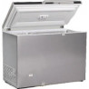 Congélateur 300 litres couvercle dessus inox porte pleine aspect inox