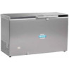 Congélateur 400 litres couvercle porte pleine aspect inox