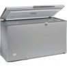 Congélateur 400 litres couvercle dessus inox porte pleine aspect inox