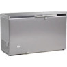 Congélateur 500 litres couvercle dessus inox porte pleine aspect inox