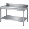 Table inox dim: 600x600 ouverte murale avec étagère basse