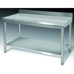 Table inox dim: 600x600 ouverte murale avec étagère basse